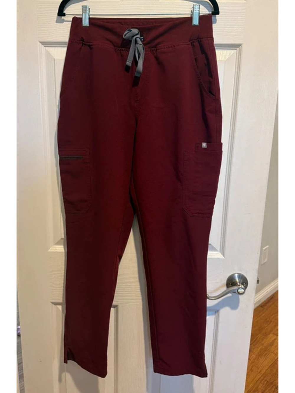 FIGS-Yola High-Rise Slim Scrub Pant- Burgundy
